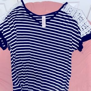 Cute Blue Stripped Top